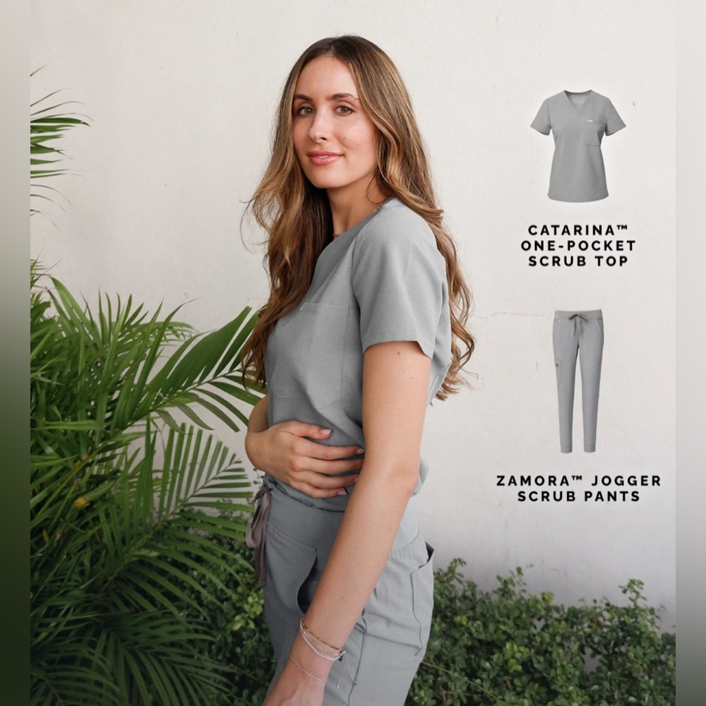 Figs space grey scrub set